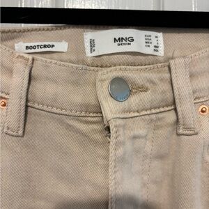 MNG Denim Crop Beige Bootcut Jeans